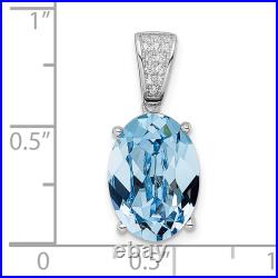 925 sterling silver cubic zirconia cz blue crystals necklace