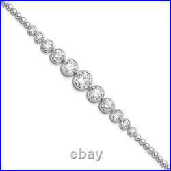 925 sterling silver graduated cubic zirconia cz bracelet