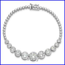 925 sterling silver graduated cubic zirconia cz bracelet