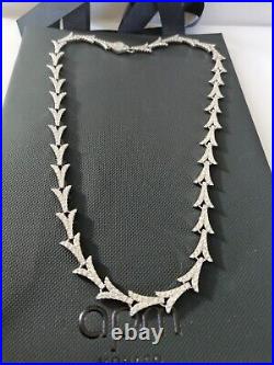 APM MONACO Sterling Silver & Cubic Zirconias DRAGON TAIL GOTHIC Necklace