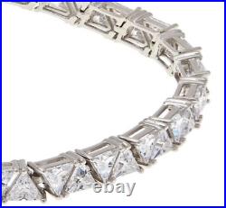 Absolute Sterling Silver Cubic Zirconia Trilliant-Cut Tennis Bracelet. 7-1/4