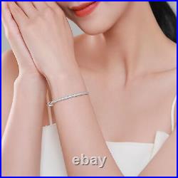 Ailmay Thin Paved Cubic Zirconia Sterling Silver Bracelet