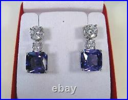 Amethyst 8.84 Ctw & Cubic Zirconia Earrings 925 Sterling Silver