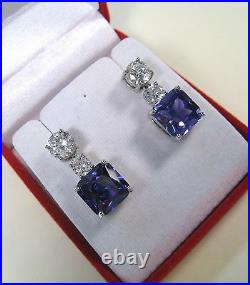 Amethyst 8.84 Ctw & Cubic Zirconia Earrings 925 Sterling Silver