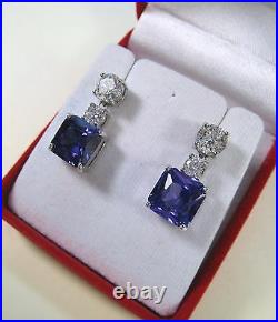 Amethyst 8.84 Ctw & Cubic Zirconia Earrings 925 Sterling Silver