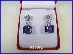 Amethyst 8.84 Ctw & Cubic Zirconia Earrings 925 Sterling Silver