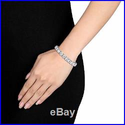 Amour 72 3/8 CT TGW White Cubic Zirconia Tennis Bracelet in Sterling Silver