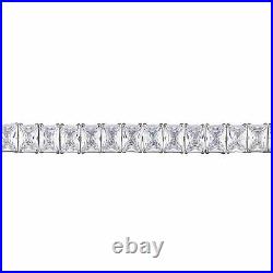 Amour Sterling Silver 50ct TGW Rectangular-Cut Cubic Zirconia Tennis Bracelet