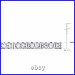 Amour Sterling Silver 50ct TGW Rectangular-Cut Cubic Zirconia Tennis Bracelet