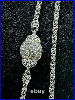 Angela by John Hardy 925 Silver 36 Long Cubic Zirconia Ball Station Necklace