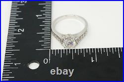 Art Deco Style Cubic Zirconia Sterling Silver Ring Size 8