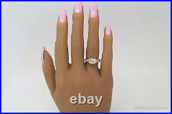 Art Deco Style Cubic Zirconia Sterling Silver Ring Size 8