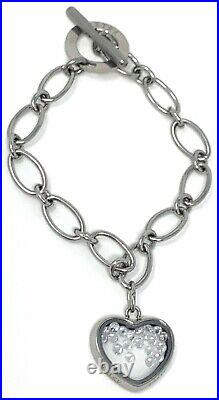 Astra Splinters of Stars Sterling Silver Cubic Zirconia Heart Chain Bracelet