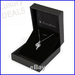 B. Catcher Women Necklace 925 Sterling Silver Necklace Cubic Zirconia Pendant, 18