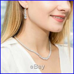 BERRICLE Sterling Silver Cubic Zirconia CZ Graduated Wedding Tennis Necklace