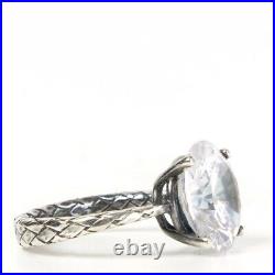 BOTTEGA VENETA CLASSIC RING SIZE 11 Cubic Zirconia Sterling Silver Ring Blue