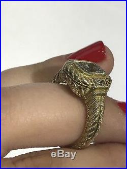 Beautiful Judith Ripka Gold Overlay Sterling Silver 925 Cubic Zirconia Ring