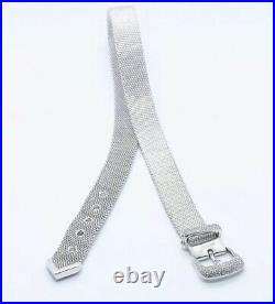 Beautiful Mesh Designed 925 Sterling Silver Choker With Cubic Zirconia Buckle