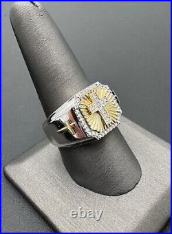 Beautiful Sterling Silver Gold Plated Cubic Zirconia Ring Size 10 by JWBR