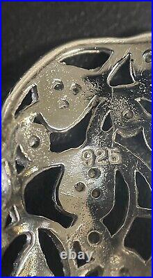 Beautiful Sterling Silver Semi Precious Cubic Zirconia Ornate Design Ring Size 8