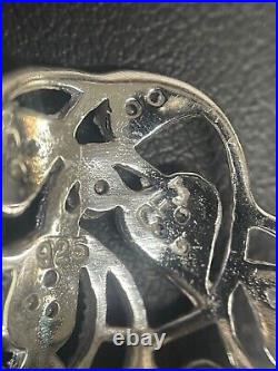 Beautiful Sterling Silver Semi Precious Cubic Zirconia Ornate Design Ring Size 8