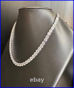 Beautiful Stunning Sterling Silver Cubic Zirconia 17.5 Necklace