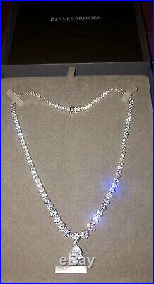 Beaverbrooks Silver Pear Shaped Cubic Zirconia Necklace