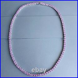 Bella Luce Pink Cubic Zirconia Rhodium Over Silver Tennis Necklace 47.25ctw