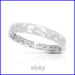 Belle Etoile Adina Bangle Lapis Onyx Mother of Pearl Sterling Silver Pave