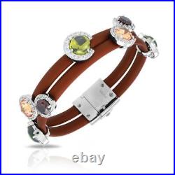 Belle Etoile Element Bracelet, Colored Stones, Natural Rubber, Silver