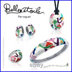 Belle Etoile Fleur Stackable Bangle Italian Enamel Sterling Silver