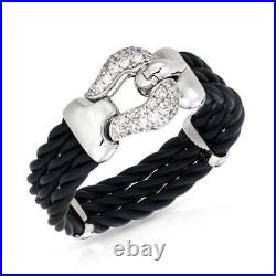 Belle Etoile Lasso Bracelet, Natural Rubber, Silver