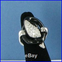 Belle Etoile Mamba Black Ring Sterling Silver Cubic Zirconia Size 6.5