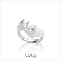 Belle Etoile Prisma Ring Sparkling Solid Sterling Silver Pave' sizes 5 to 9