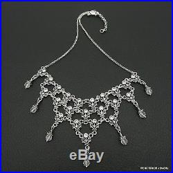 Big Rare Cubic Zirconia Byzantine 925 Sterling Silver Greek Handmade Necklace