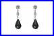 Black & Clear Cubic Zirconia Drop Earrings Sterling Silver