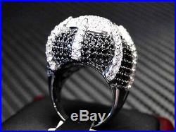 Black Color C. Z Ring Sterling Silver Rhodium Cubic Zirconia Round Cut Pinky