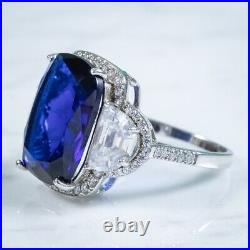 Blue Cubic Zirconia Cocktail Ring Italian Sterling Silver Outstanding