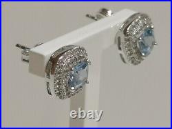 Blue Cubic Zirconia Earrings Georgini Sterling Silver rrp £99