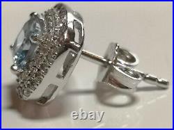 Blue Cubic Zirconia Earrings Georgini Sterling Silver rrp £99