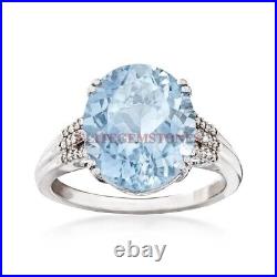 Blue Topaz And Cubic Zirconia Ring With 925 Sterling Silver For Women #109