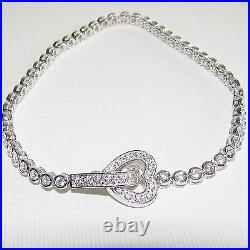 Bracelet Sterling Silver 925er Cubic Zirkonias Tennis Bracelet Heart ARMKETTE Womens