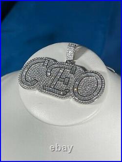 CEO Style 925 Sterling Silver Pendant Cubic Zirconia Stones Iced Out