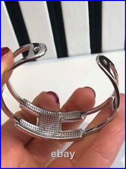 CLEARANCE Sterling Silver Bangle Bracelet with Cubic Zirconia