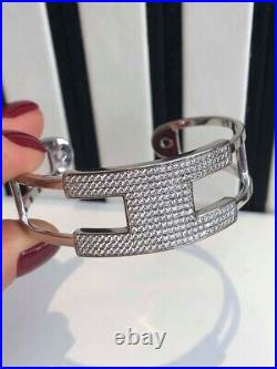 CLEARANCE Sterling Silver Bangle Bracelet with Cubic Zirconia