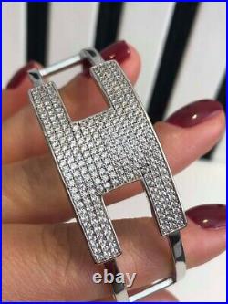 CLEARANCE Sterling Silver Bangle Bracelet with Cubic Zirconia