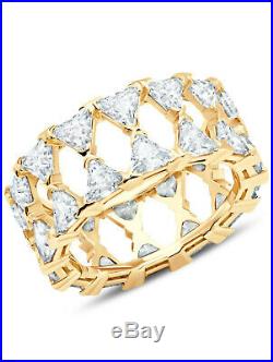 CRISLU Cubic Zirconia Posh Trillion Cubic Zirconia Eternity Ring Finished in 18k