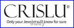 CRISLU Cubic Zirconia Pure Platinum Adjustable Dangling Bezel Lariat Necklace