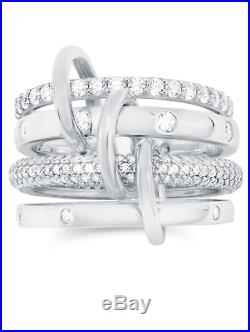 CRISLU Cubic Zirconia Q Ring Finished in Pure Platinum- Size 8 Brand New -SALE