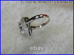 CUBIC ZIRCONIA 3/4 Sterling Silver 0.925 Estate Eye COCKTAIL band RING size 9